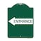 Signmission Designer Series Sign-Left Arrow Entrance, Green & White Aluminum Sign, 18" H, GW-1824-24235 A-DES-GW-1824-24235 - alternate 1